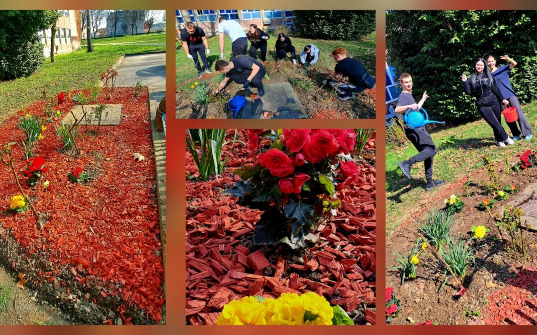 ZAG-ovci uređivali cvjetnjak ispred škole